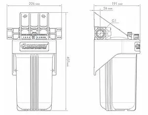 Корпус фильтра 1"в x 1"в Big Blue 10" Джилекс 1 М 10" Т 9056 Корпус фильтра 1"в x 1"в Big Blue 10" Джилекс 1 М 10" Т 9056, 2