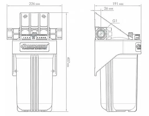 Корпус фильтра 1&quot;в x 1&quot;в Big Blue 10&quot; Джилекс 1 М 10&quot; Т 9056