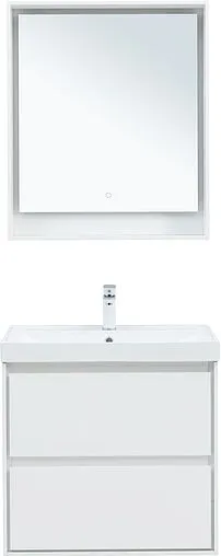 Тумба-умывальник подвесная Aquanet Милан 70 белый глянец 00336368+00284027