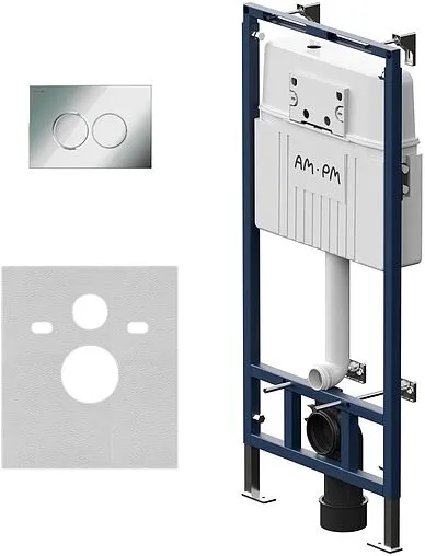 Инсталляция для подвесного унитаза Set 4 в 1 Am.Pm MasterFit I012710.0151 с кнопкой хром глянцевый Инсталляция для подвесного унитаза Set 4 в 1 Am.Pm MasterFit I012710.0151 с кнопкой хром глянцевый