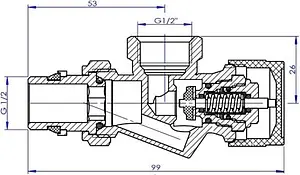 Вентиль терморегулирующий осевой ½" в/н IVANCI IVC.103007.N.03 Вентиль терморегулирующий осевой ½" в/н IVANCI IVC.103007.N.03, 2