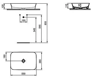 Раковина Ideal Standard Ipalyss 55 белый E207601 Раковина Ideal Standard Ipalyss 55 белый E207601, 2