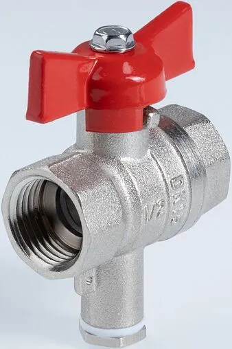 Кран шаровый для подключения датчика температуры ½&quot;в x ½&quot;в Valtec Стандарт ГОСТ Р 59553-2021 VT.128.N.04