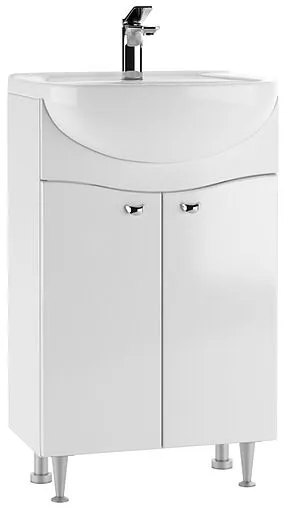 Тумба-умывальник напольный Айсберг Волна 55 белый DA1016T+Вн МуБ03