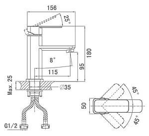 Смеситель для раковины D&K Altportel Rhein хром DA1332101, 2