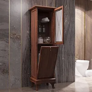 Шкаф-пенал напольный с бельевой корзиной Opadiris Борджи 44.3 R светлый орех Z0000003720, 3