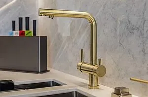 Смеситель для кухни с подключением к фильтру Omoikiri Nagano-LG светлое золото 4994178 Смеситель для кухни с подключением к фильтру Omoikiri Nagano-LG светлое золото 4994178, 4