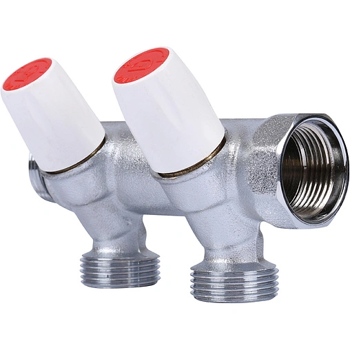 Коллектор регулирующий проходной 2 отвода ¾&quot;в/н x ½&quot;к Tiemme MAXIMA 1860008