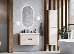 Тумба под умывальник подвесная Aquaton Оливия 90 бежевый/дуб веллингтон 1A254401OLVG0, 5