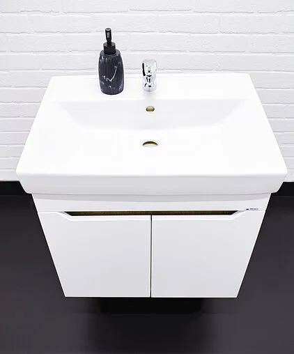 Тумба под умывальник подвесная Айсберг Мечта 60 белый/дуб сонома DM2316T