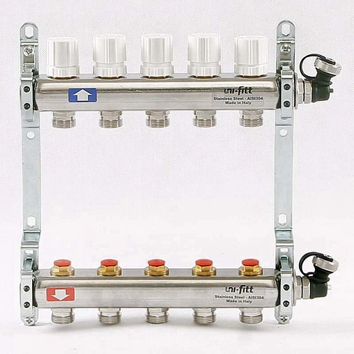 Группа коллекторная распределительная 5 отводов 1&quot;в/в x ¾&quot;ек Uni-fitt 451I4305