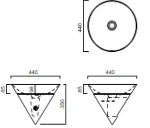 Раковина Kerama Marazzi Cono 44 белый CO.wbi.44 Раковина Kerama Marazzi Cono 44 белый CO.wbi.44, 2