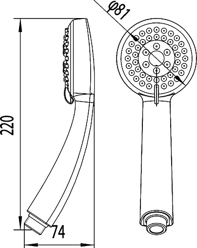 Лейка ручного душа Damixa Contour хром 760200300