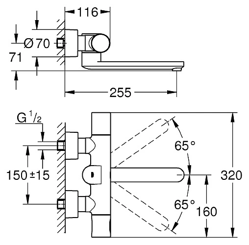 Термостат для раковины Grohe Eurosmart Cosmopolitan хром 36333000