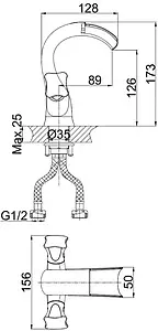 Смеситель для раковины D&K Hessen Grimm хром DA1382801 Смеситель для раковины D&K Hessen Grimm хром DA1382801, 2