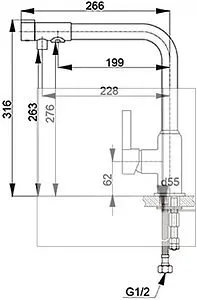Смеситель для кухни с подключением к фильтру GranFest песочный 7671 песочный Смеситель для кухни с подключением к фильтру GranFest песочный 7671 песочный, 2