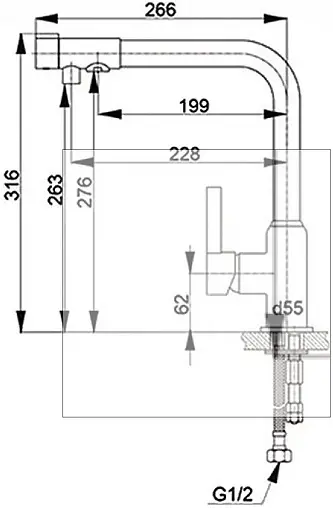 Смеситель для кухни с подключением к фильтру GranFest бежевый 7671 бежевый