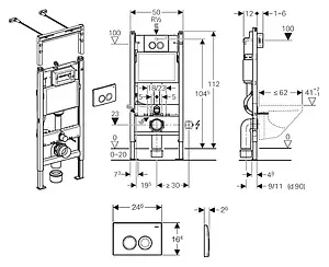 Инсталляция для подвесного унитаза Set 3 в 1 Geberit Duofix Plattenbau 458.122.21.1 с кнопкой Delta 21 хром Инсталляция для подвесного унитаза Set 3 в 1 Geberit Duofix Plattenbau 458.122.21.1 с кнопкой Delta 21 хром, 4