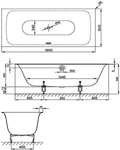 Ванна стальная Bette Lux 180x80 easy-clean белый 3441-000 PLUS Ванна стальная Bette Lux 180x80 easy-clean белый 3441-000 PLUS, 2