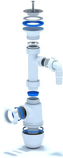 Сифон бутылочный для раковины Ани Пласт белый C1300 Сифон бутылочный для раковины Ани Пласт белый C1300