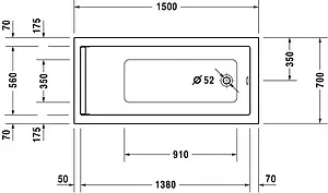 Ванна акриловая Duravit Starck 150x70 700331000000000, 2