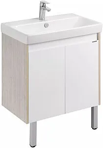 Тумба-умывальник Aquaton Сканди Doors 80 белый/дуб верона 1A2829K0SDB20, 3