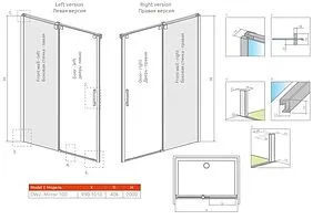 Дверь в нишу 1200мм прозрачное стекло Radaway Espera DWJ 120 R 380595-01R+380212-71R, 2