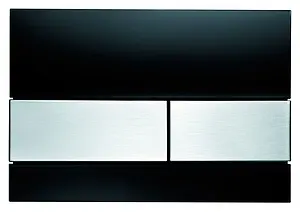 Клавиша смыва для унитаза TECEsquare 9240806 кнопки/сатин, панель/стекло черный Клавиша смыва для унитаза TECEsquare 9240806 кнопки/сатин, панель/стекло черный, 1