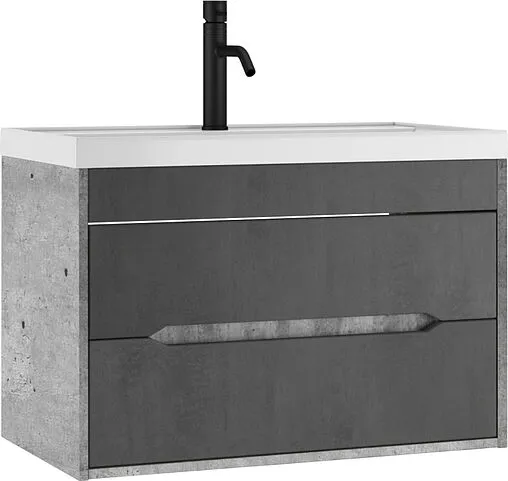 Тумба под умывальник подвесная Домино Loft 80 бетон DL5603T