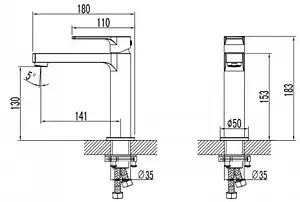 Смеситель для раковины Lemark Unit хром LM4537C Смеситель для раковины Lemark Unit хром LM4537C, 2