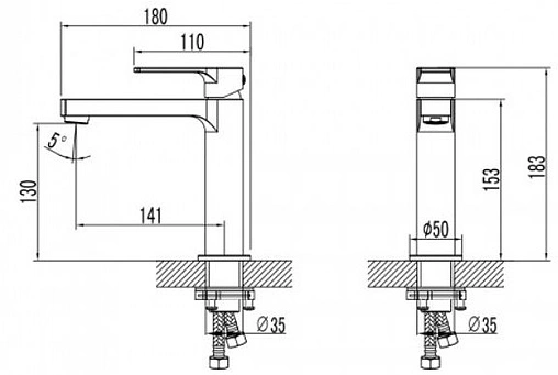 Смеситель для раковины Lemark Unit хром LM4537C