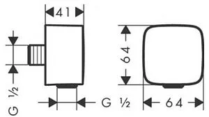 Шланговое подключение Hansgrohe FixFit шлифованный чёрный хром 26457340, 2