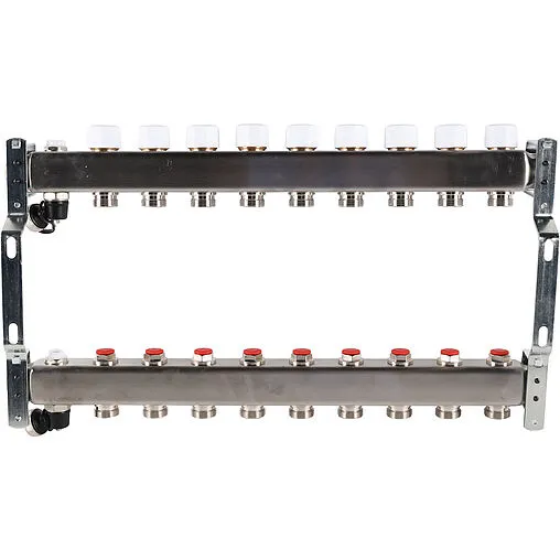 Группа коллекторная без расходомеров 9 отводов 1"в/в x ¾"ек Rommer RMS-3201-000009