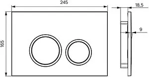 Клавиша смыва для унитаза IDDIS Unifix UNI03BCi77 кнопки/хром, рамка/черный матовый, 2