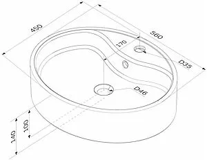 Раковина Am.Pm Func 55 белый M8FWCC20561WG Раковина Am.Pm Func 55 белый M8FWCC20561WG, 2
