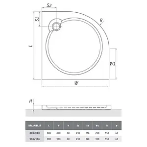 Поддон для душа акриловый низкий 900x900мм Roltechnik Dream Flat 8000285 Поддон для душа акриловый низкий 900x900мм Roltechnik Dream Flat 8000285, 2