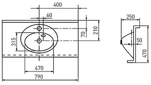 Раковина Aquaton Отель 80 белый 1A70063NOT010, 2