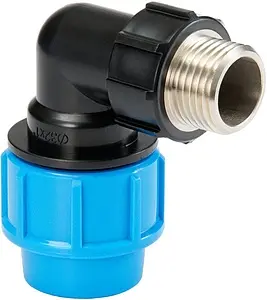 Уголок компрессионный переходной с трубной резьбой 32мм x 1"н Джилекс 9163 Уголок компрессионный переходной с трубной резьбой 32мм x 1"н Джилекс 9163, 1