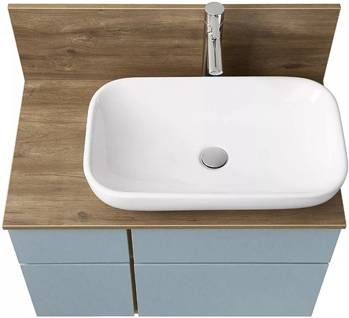 Тумба под умывальник подвесная Aquaton Мишель 80 фьорд/дуб рустикальный 1A256801MIX30