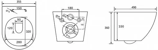 Комплект 5 в 1 Abber Bequem AC1100-AC0105-AC0121 с кнопкой хром глянцевый