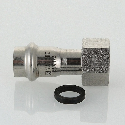 Муфта пресс переходная с накидной гайкой 28мм x ¾&quot;нг Valtec VT.INOX-PRESS VTi.908.I.002805