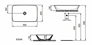 Раковина Ideal Standard Connect Air 60 белый E034801 Раковина Ideal Standard Connect Air 60 белый E034801, 2