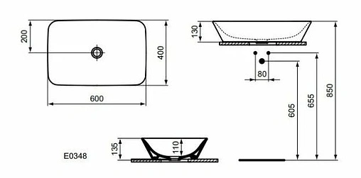 Раковина Ideal Standard Connect Air 60 белый E034801 Раковина Ideal Standard Connect Air 60 белый E034801