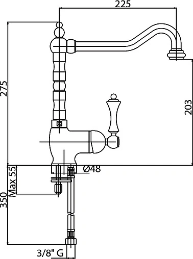 Смеситель для кухни Cezares Margot хром MARGOT-LLM2-01-Bi