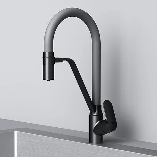 Смеситель для кухни с подключением к фильтру Am.Pm Like чёрный/серый F8007825