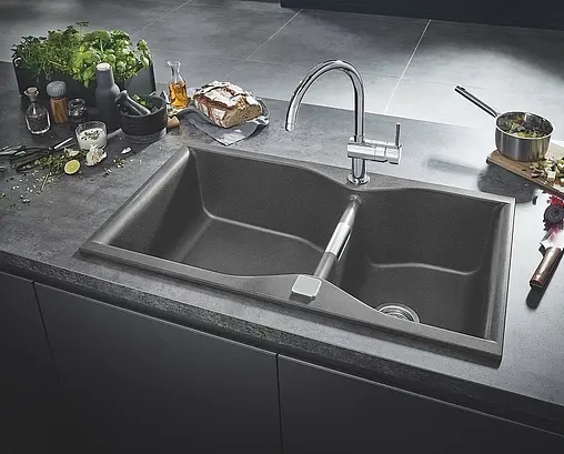 Мойка кухонная Grohe K700-90 серый гранит 31658AT0