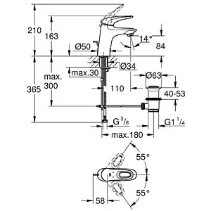 Смеситель для раковины Grohe Eurostyle New хром 33558003 Смеситель для раковины Grohe Eurostyle New хром 33558003, 2