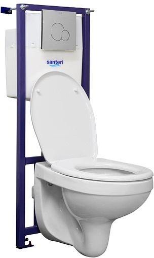 Комплект 5 в 1 Santeri Альфа комфорт 1.3816.4.S00.00B.0 с кнопкой хром глянцевый