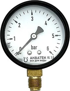 Манометр радиальный Aquatech 63мм 6 бар ¼&quot; MR001-63, 1