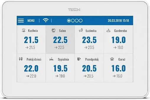 Проводная панель управления контроллером Wi-Fi TECH ST-M-9r белый WG.11.0512